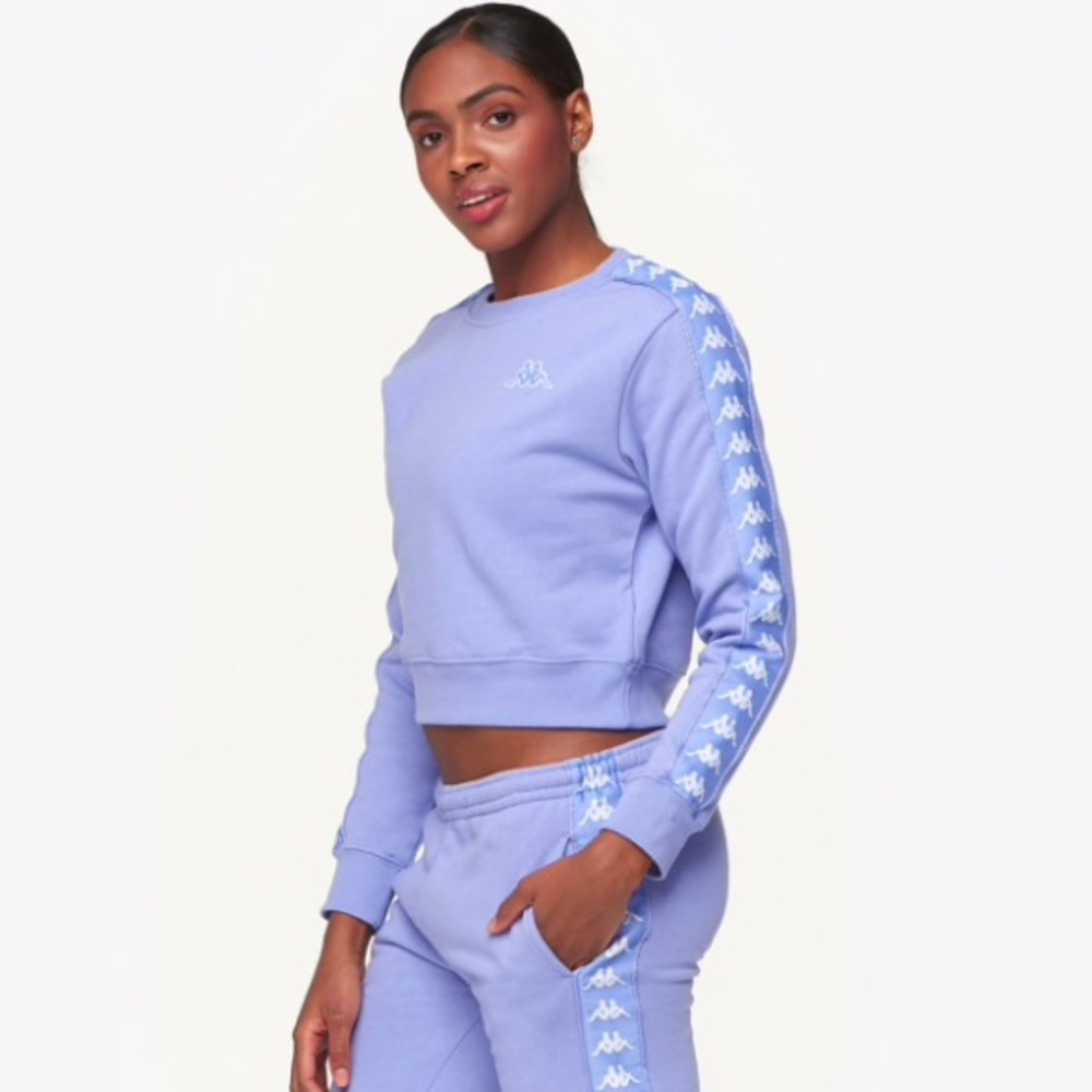 Kappa Banda Amay Crewneck Cropped Sweater Purple